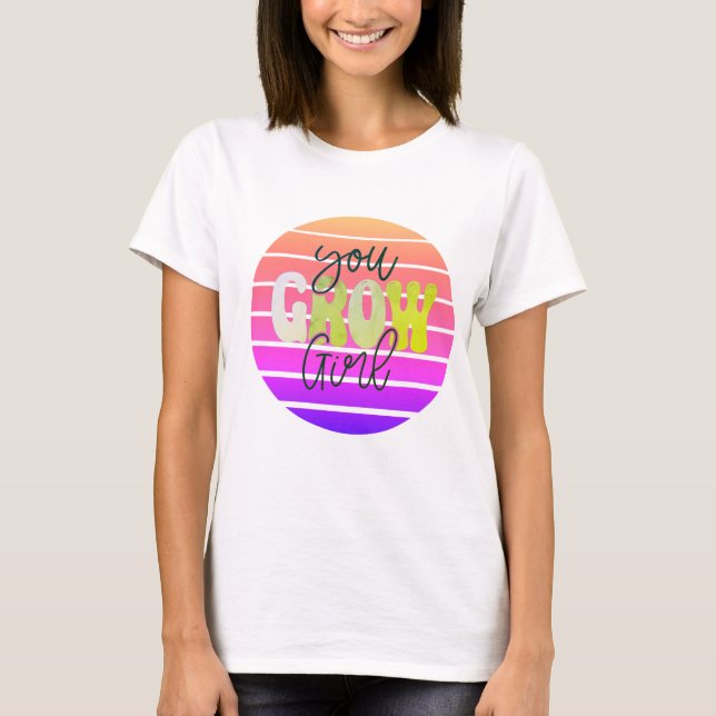Retro Sunset You Grow Girl T-Shirt (Front)