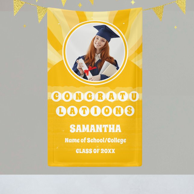 Retro Sunshine 2025 Graduation Photo Banner (Creator Uploaded)