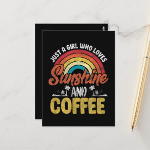 Retro Sunshine and Coffee Lover Postcard