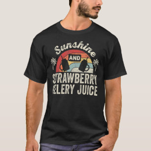 Retro Sunshine And Strawberry Celery Juice Summer T-Shirt