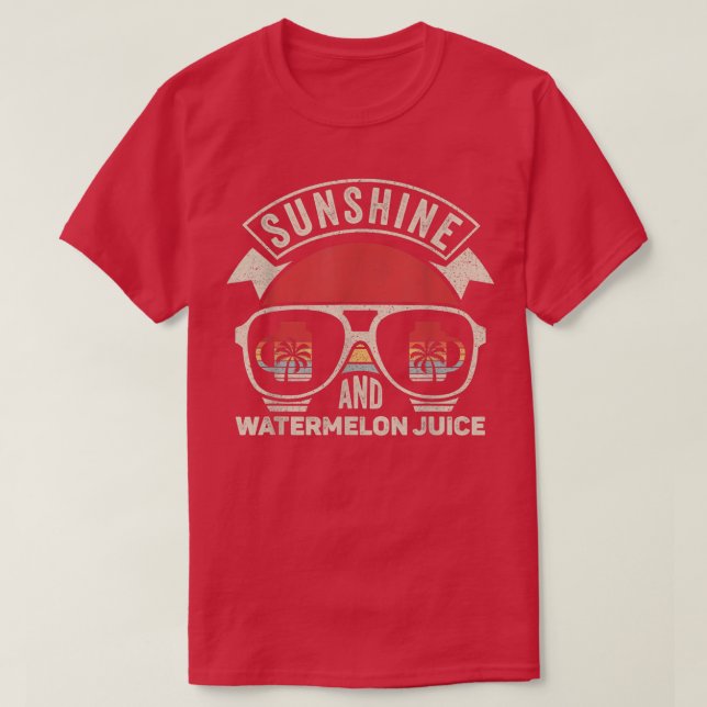 Retro Sunshine And Watermelon Juice Summer Men Wom T-Shirt (Design Front)