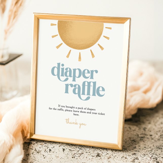 Retro Sunshine Baby Shower Diaper Raffle Sign (Creator Uploaded)