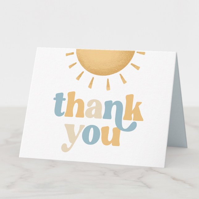 Retro Sunshine Baby Shower Folded Thank You Card (Creator Uploaded)