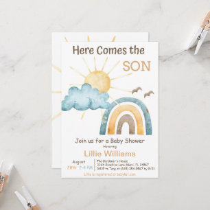 Retro Sunshine Baby Shower Invitation
