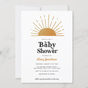 Retro Sunshine Baby Shower Invitation