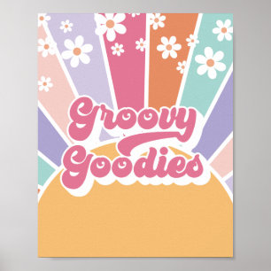 Retro Sunshine Birthday Groovy Goodies Favour Poster
