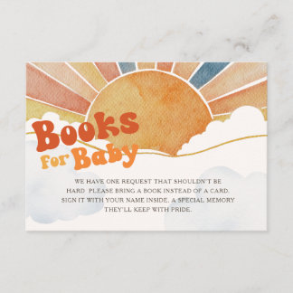 Retro Sunshine books for Baby Baby Shower Enclosure Card