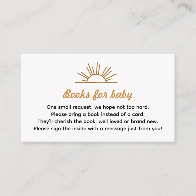 Retro Sunshine Books for Baby Enclosure Card (Front)