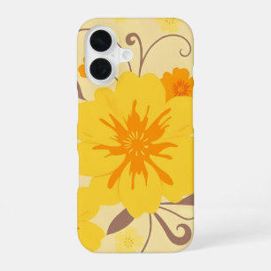 Retro Sunshine Floral Pattern-Yellow Flowers iPhone 16 Case