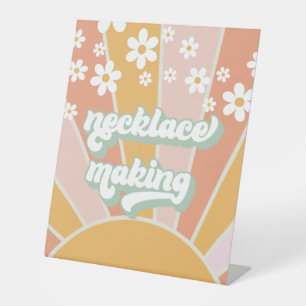 Retro Sunshine Groovy Necklace Making activity Ped Pedestal Sign