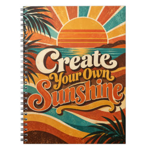 Retro Sunshine Ocean Notebook