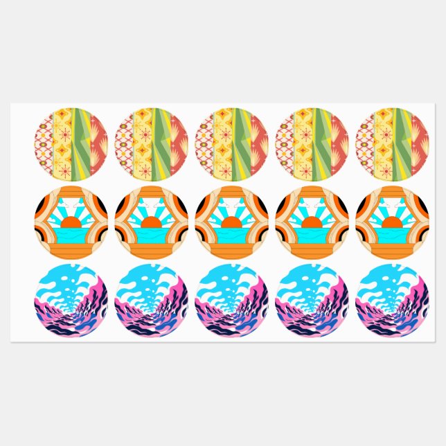 Retro Sunshine Patterns – Bold Colorful  (Sheet)