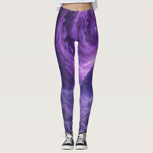 Retro Sunshine Patterns – Bold Colorful  Leggings (Front)