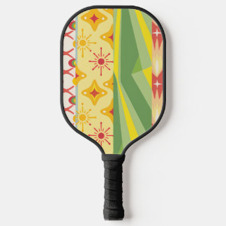 Retro Sunshine Patterns – Bold Colorful Pickleball Paddle
