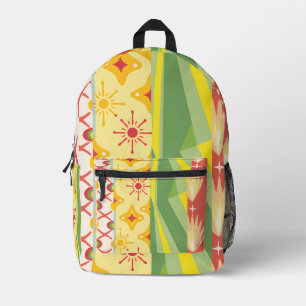 Retro Sunshine Patterns – Bold Colorful Printed Backpack