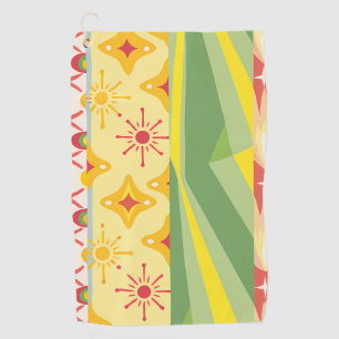 Retro Sunshine Patterns – Bold Colourful Golf Towel