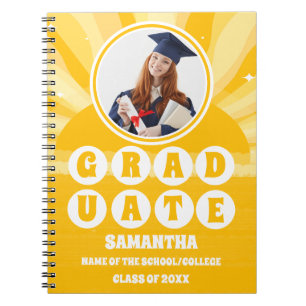 Retro Sunshine Photo Graduation Notebook