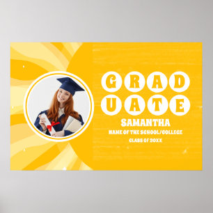 Retro Sunshine Photo Graduation Poster