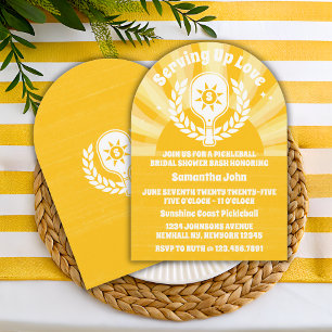 Retro Sunshine Pickleball Bridal Shower Arch Invitation