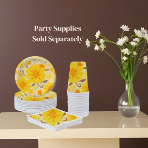 Retro Sunshine Yellow Flowers- Napkin
