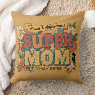 Retro Super Mum Floral Aesthetic - Every Day Cushion