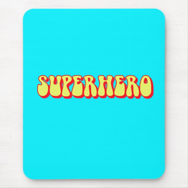 Retro Superhero Mouse Mat (Front)