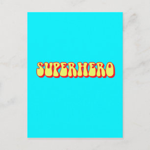 Retro Superhero Postcard