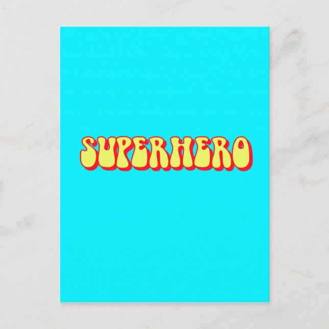 Retro Superhero Postcard (Front)