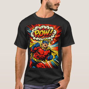 Retro Superhero POW! Comic Book Pop Art T-Shirt