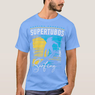Retro Supertubos Surfing Surfers Paradise Surf Por T-Shirt