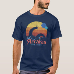 Retro Surf Arrakis Sandworm House Atreides Sci-Fi T-Shirt