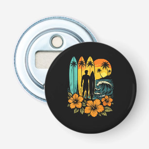 Retro Surf Beach Sunset Tropical Bottle Opener