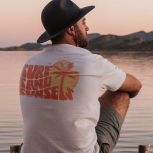 Retro Surf Sand Sunsets Palm Tree Beach Vibes T-Shirt