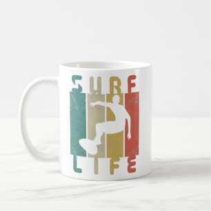 retro surf surfer gift coffee mug