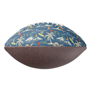 Retro Surf Tropical Pattern American Football