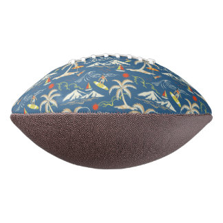 Retro Surf Tropical Pattern American Football
