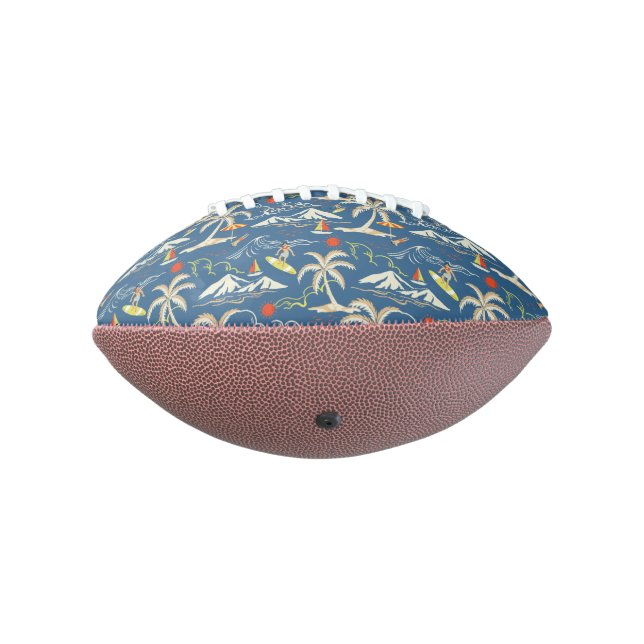 Retro Surf Tropical Pattern American Football (Rotated 270)