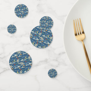 Retro Surf Tropical Pattern Confetti