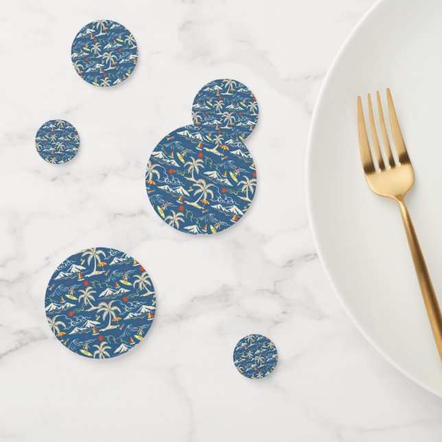 Retro Surf Tropical Pattern Confetti (Group)