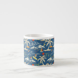 Retro Surf Tropical Pattern Espresso Cup