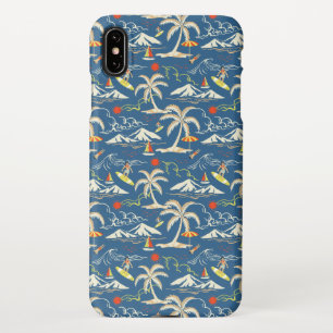 Retro Surf Tropical Pattern iPhone XS Max Case