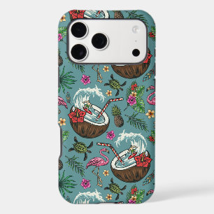Retro surf tropical themed pattern