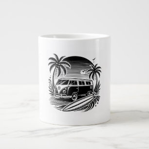 Retro Surf Van & Palm Trees Design Speciality Mug