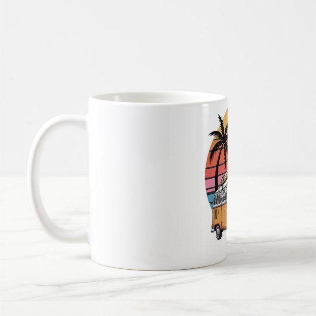Retro Surf Van Sunset Vibes Coffee Mug (Left)
