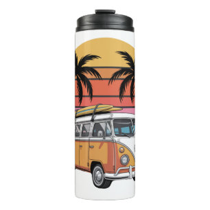 Retro Surf Van Sunset Vibes Thermal Tumbler