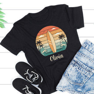 Retro Surf Vibes - Surfboard & Waves Tri-Blend Shirt