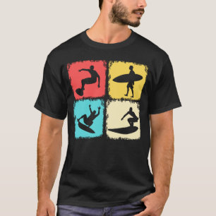 Retro Surfboard Surfing Wave Riding Surfer T-Shirt