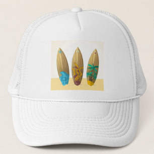 Retro Surfboard trio beach Trucker Hat