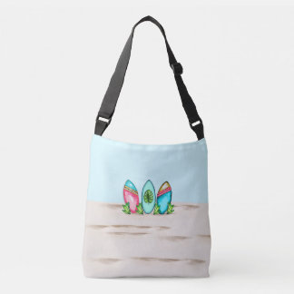 Retro Surfboards, Pink,  Crossbody Bag