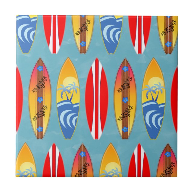 Retro Surfboards Tile (Front)